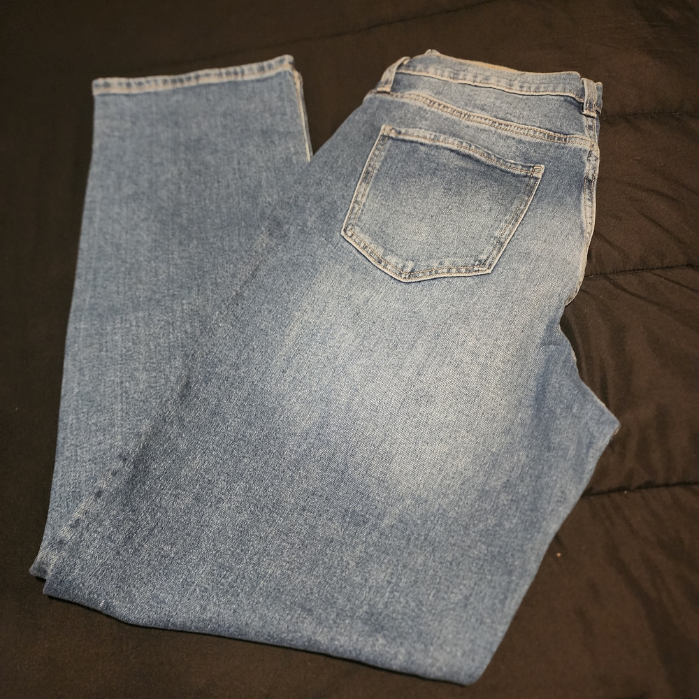 True Craft Womens Curvy Highrise Straight Blue Jeans